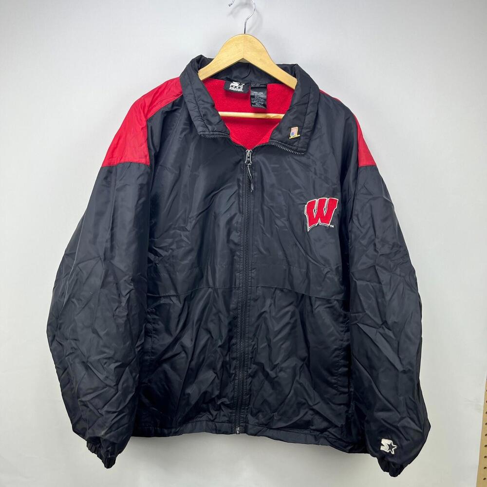Vintage 90s Starter Wisconsin Badgers Fleece Lined Jacket XL
